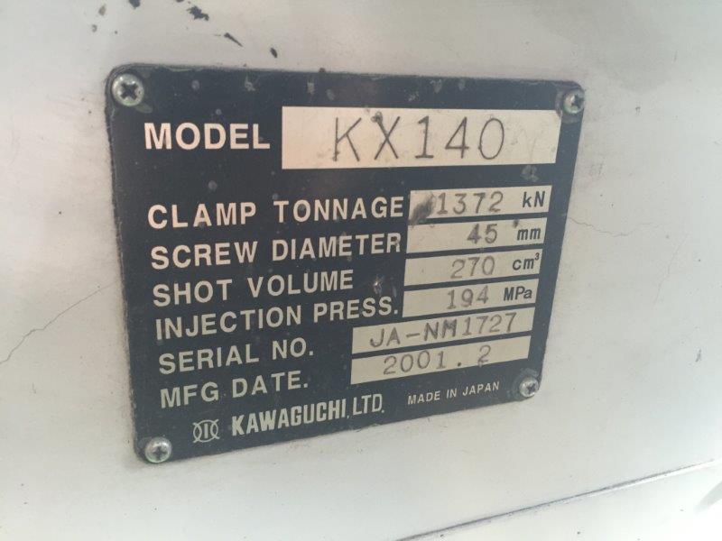 成形機【25020361】川口製KX140買取