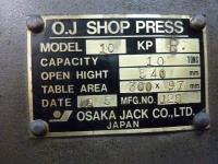 プレス機買取【2308048】大阪ジャッキ製小型プレス10KPB中古機械買取